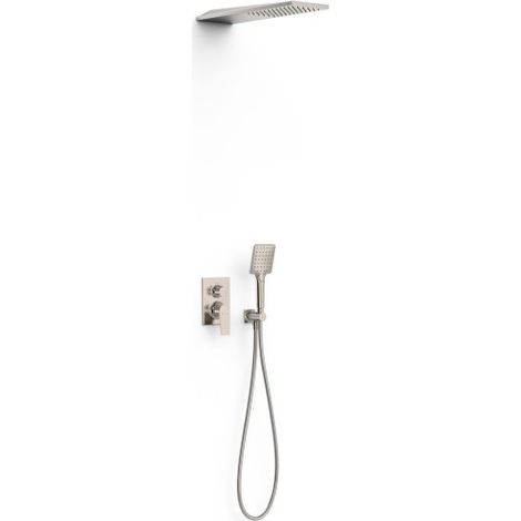 Kit mitigeur encastré 2 voies Rapid‑box pour douche Project Acier - TRES 22138005AC