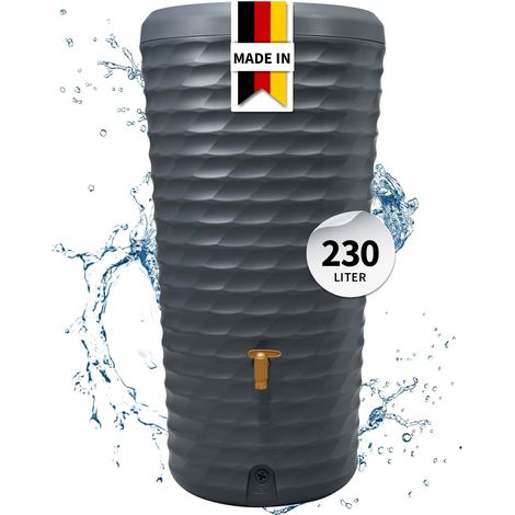 4rain JOLIE 2in1 Regentonne 230 Liter graphite grey inkl. Pflanzschale