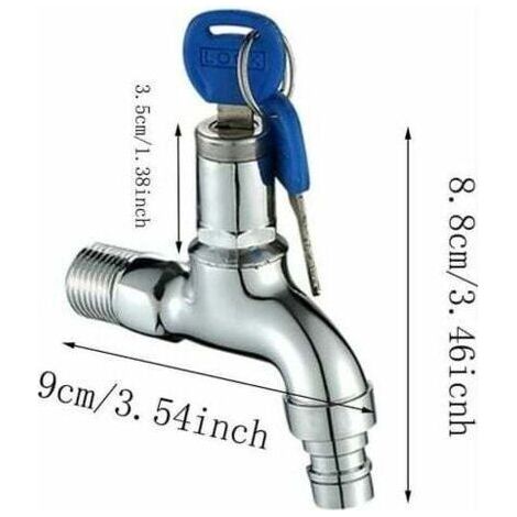 Robinet Antivol pour Extérieur, Robinet en Laiton Antivol, Robinet Extérieur Verrouillable, pour Machine à Laver Dans le Jardin (1/4)