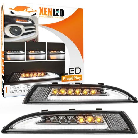 Clignotants LED Dynamique Défilant + Feux de jour LED Scirocco Volkswagen - Version Claire - Homologué ECE (1/5)