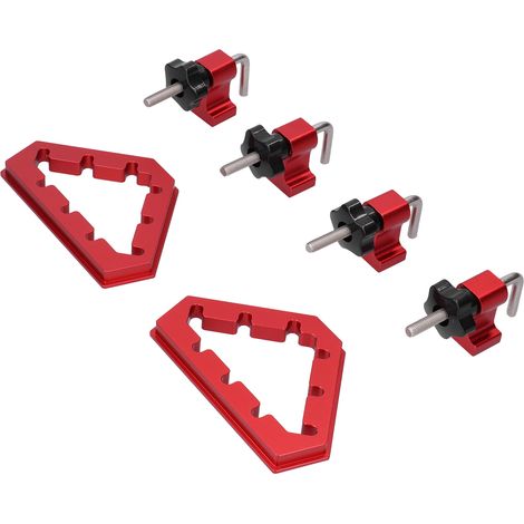 Lot de 2 Gabarits d'Équerre de Menuiserie 45° 90° Aluminium Positionneur Métrique 0-12 cm (1/5)