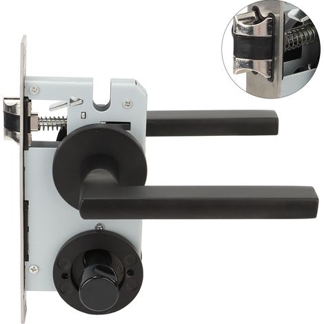 Poignée de serrure de porte en acier inoxydable, 2 pièces, prévention des chocs, poignées d'entrée à clé robustes pour la maison (1/5)