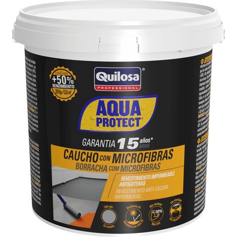 Resina Líquida de Caucho con Microfibras QUILOSA AQUA PROTECT Gris 1 Kg
