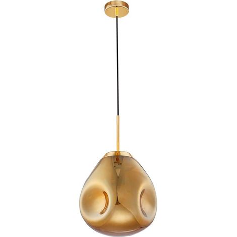 [NEUWERTIG] B-Ware Nova Luce Pendelleuchte Hängeleuchte Lava E27 LED Gold dimmbar 120x25 cm Lampe (1/2)