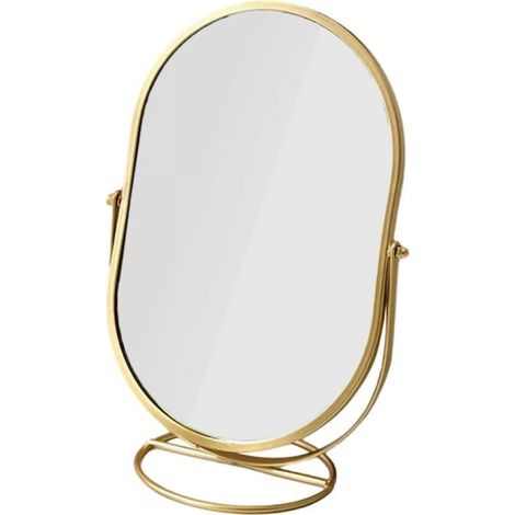 Multifunktionaler Tischspiegel in Gold – JINFGERNE – Doppelspiegel (1x und 10x) – Verstellbare LED-Beleuchtung – Stabiler Ständer für Ankleidezimmer oder Badezimmer (1/5)