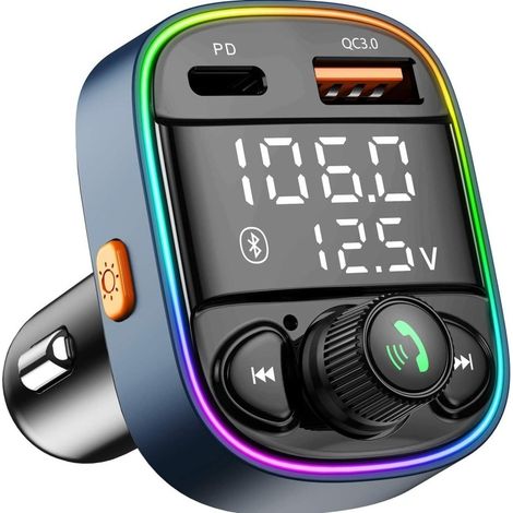 Adaptateur Bluetooth pour voiture, appels mains libres sans fil, prise pour émetteur-récepteur radio FM, lecteur de cartes et de musique (1/3)