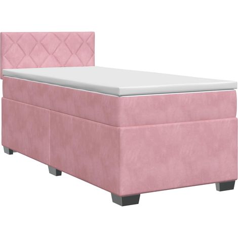 Lit boxspring avec matelas Rose 90 x 200 cm Velours (1/5)