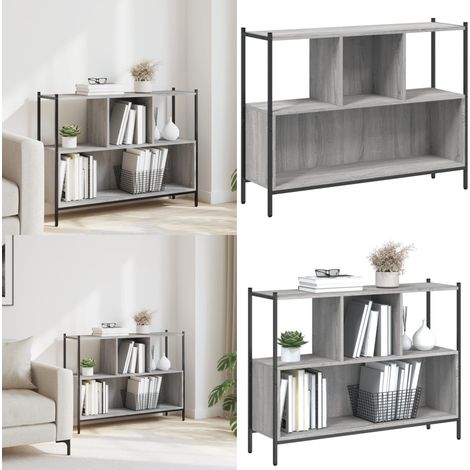 Bücherregal Grau Sonoma 102x28x77,5 cm Holzwerkstoff - BucheRegal - Regal Grau - Holzregal - Wohnzimmermöbel - Aufbewahrungslösung - Home & Living (1/5)