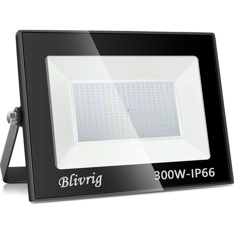 300W Projecteur LED Exterieur Blanc Chaud Eclairage 3000K, 30000LM Spot LED Extérieur IP66 Imperméable Mur Plafond Sol, pour Terrasse, Patio, Chemins, Stades, Usines, Garage, Jardi (1/5)