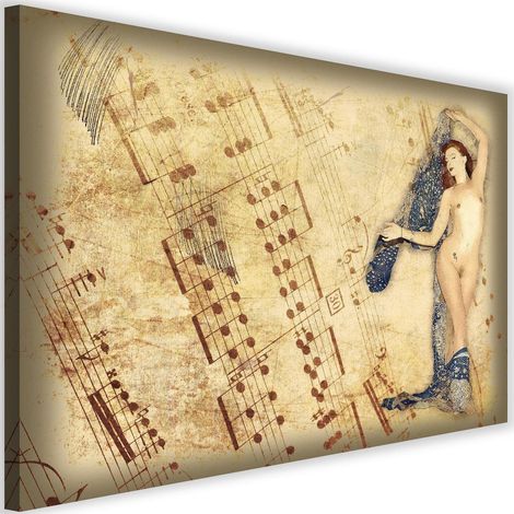 Tableau sur toile Peinture Femme Nue Rétro 60x40 (1/5)