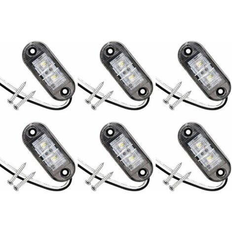 Pair Lot de 6 feux de position latéraux à LED pour voiture, remorque, camping-car, caravane, vélo, moteur (1/5)