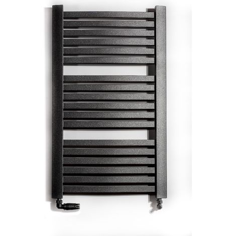 Radiateur de salle de bain LUXRAD Wento 94,5 x 48 cm ZD noir mat str 390 W (1/2)