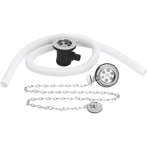 Nuie Extended Retainer Bath Waste and Overflow with Plug and Link Chain - EA329 (1/2)