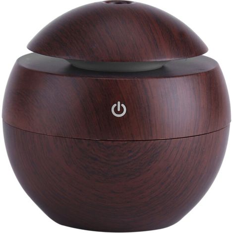 USB essentiel LED tactile arôme humidificateur à ultrasons diffuseur d'huile purificateur d'air marron (1/4)