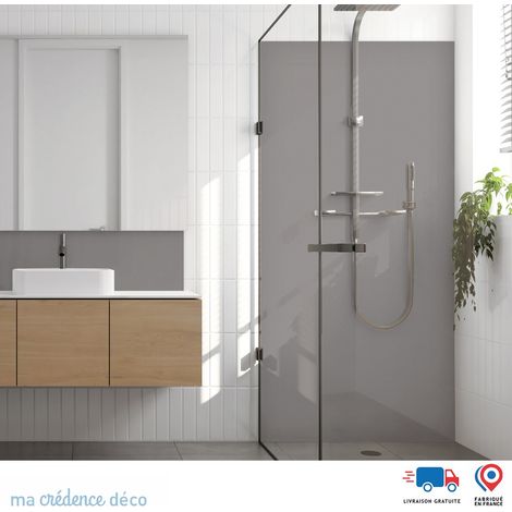 Panneau de douche : Gris platine - Alu composite - 90 - 245 (1/3)