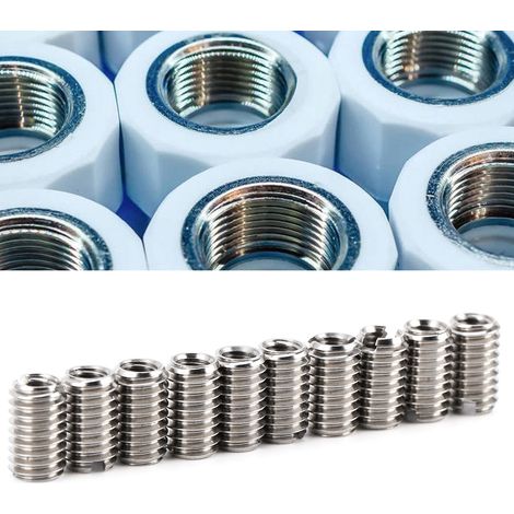 Packung mit 10 Reduziermuttern für Innen-/Außengewinde: Innengewinde M40,7, Außengewinde M61,0, Länge 10 mm (1/5)