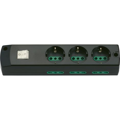 VIMAR - 00437.NC Multienchufe 3P30+6P17/11+interruptor negro