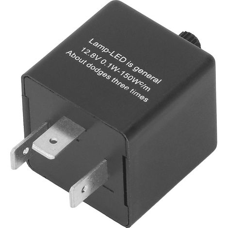 Relais de Clignotant LED 3 Broches Réglable pour Voiture, Contact NO, 12V DC 10A, Fréquence Variable (1/5)