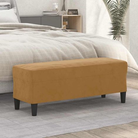 Sitzbank Braun 100x35x41 cm Samt