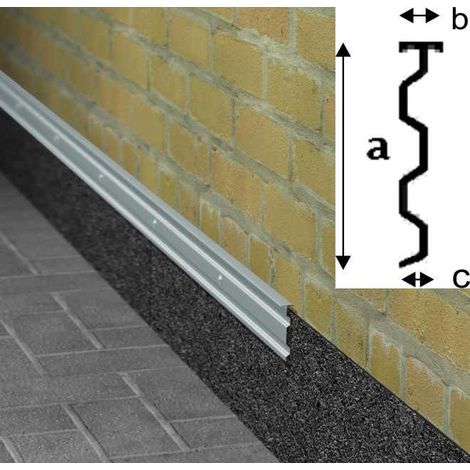 Profilé de raccordement mural pour feuilles EPDM – Aluminium naturel – Longueur 200cm – Largeur 60mm – Épaisseur 1mm – PGH