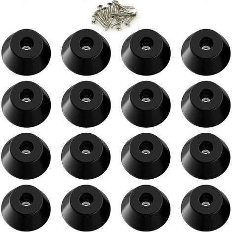 Verstellbare Schrankfüße, 40 Stück runde Gummifüße mit Schrauben, Tischbeingleiter, Gummikappen für Stuhlbeine (40, 20 x 14 x 17 mm) (Farbe: Schwarz)