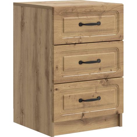 vidaXL Armadio da Notte Rovere Artigianale 43 x 41 x 63,5 cm