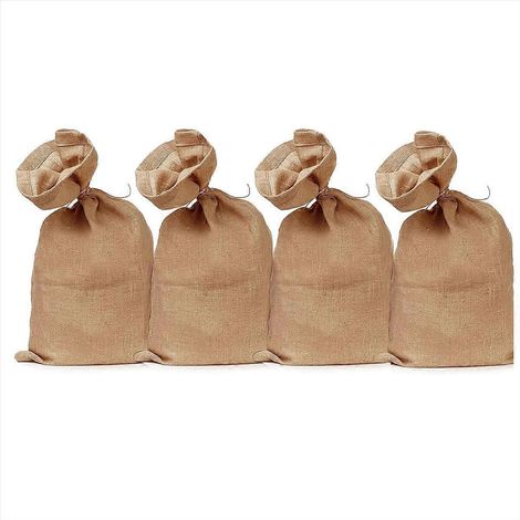 Sac de Jute Résistant 4 Pièces, Grand Sac de Rangement pour Pommes de Terre, Tissu Épais et Solide (1/5)