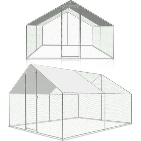 Freilaufgehege – Hühnerstall aus Metall begehbar, Tür & Riegel – Freigehege für Hühner, Kleintiere & Pflanzen - 3x3x2m mit 9 m² Lauffläche (1/5)