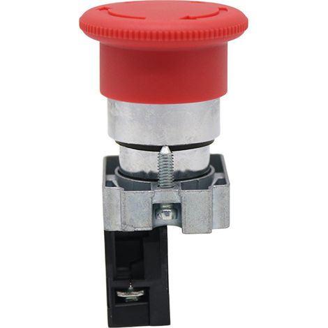 Includes LA155P-BS542 red mushroom-shaped emergency stop switch and a normally closed 22mm emergency stop button. (1/4)