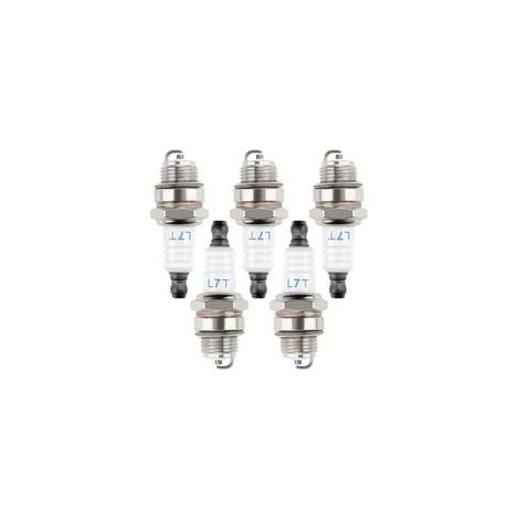 5 Pièces Bougies D'Allumage L7T, Tondeuse Bougie D'Allumage, Bougie D'Allumage Borne Solide Remplacer Bm6A / L7T, Bougie D'Allumage Pour Moteur À Deux Temps, Pour Tondeuse À Gazon Moteurs (1/5)