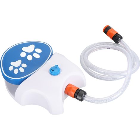Fontaine à eau d'extérieur pour chien, distributeur d'eau activé par la patte, arroseur pour chien, abreuvoir avec tuyau d'arrosage (1/5)