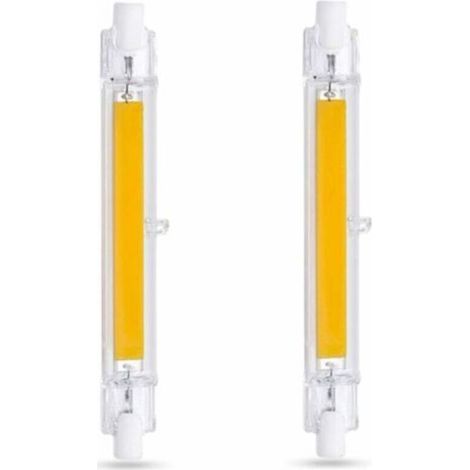 Bombilla LED R7S 118 mm 10 W blanco cálido 3000 K, 1000 LM, equivalente a lámpara halógena R7S J118 80 W 100 W, no regulable, bombilla LED COB delgada R7S 118 mm para lámpara de pared/p (1/5)