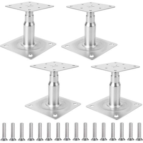 Lot de 4 Supports de poteau, Réglable 100-140mm, Acier galvanisé, Pour clôture, Pergola (1/5)