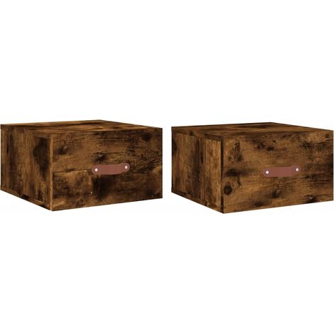 Maison Exclusive - Wand-Nachttische 2 Stk. Räuchereiche 35x35x20