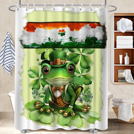 Rideau de douche 180x180 avec anneaux rideau imperméable pour salle de bain avec baignoire (1/5)