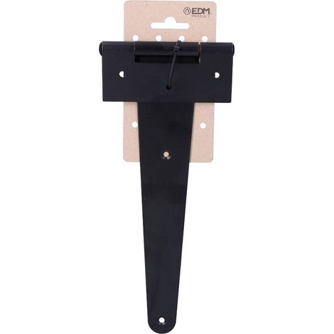 Bisagra forma t, de acero con acabado negro, 300 x 110 mm, blister