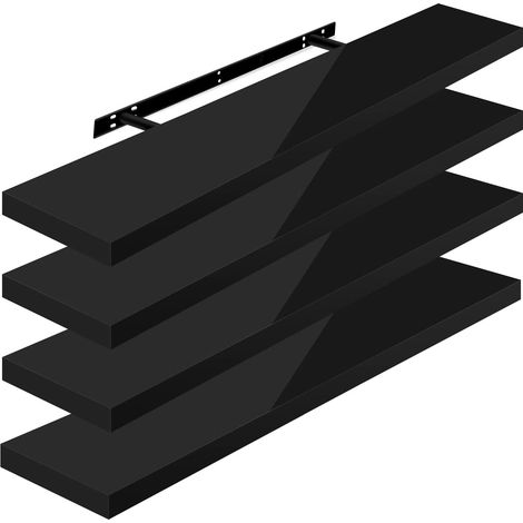 WOLTU 4 x Étagère Murale, Tablette Murale Panneau de Bois, Étagère Flottante, Étagère à Livres, 100x22, 9x3, 8cm, Nior RG9482sz-4 (1/4)