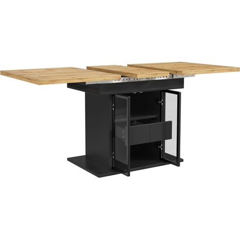 GagaTable extensible 110-140 cm noir, LED RGB, rangement (1/5)