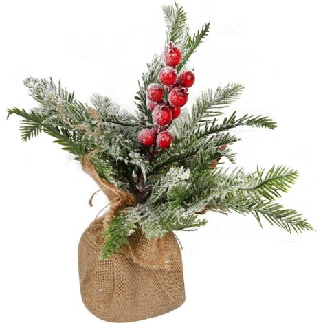 Decorazione natalizia, ghirlanda per albero di Natale in juta con bacche di sorbo, 34 cm (1/3)