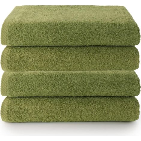 Lot de 4 Serviette de Bain Grande Taille 100% Coton Drap de Douche 70 x 140cm 400g Douces, Absorbantes et Résistantes Ensemble Idéal pour Une Salle de Bain Moderne (1/5)