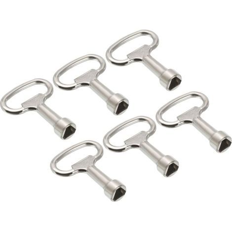 Jeu de 6 clés à douille triangulaires, adaptées aux armoires électriques, compteurs d'eau et de gaz, portes d'ascenseur, argent (1/4)