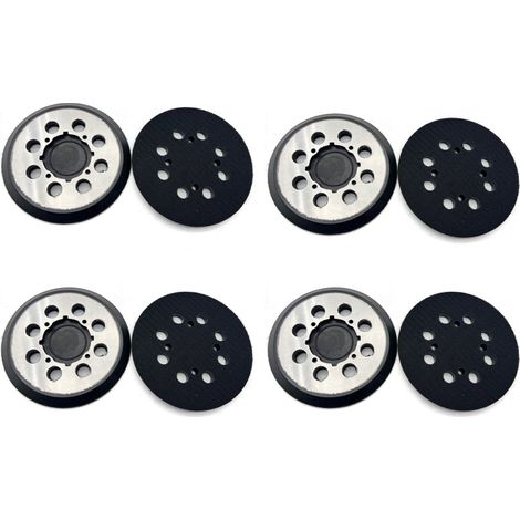 Lot de 4 plateaux de ponçage de rechange de 12,7 cm (5 pouces) à 8 trous avec fixation auto-agrippante pour ponceuse orbitale DWE6423 (1/5)
