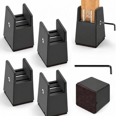 4PCS Rehausseur de Meubles 5 cm, Rehausseur Pieds De Lit Réglable (1/5)