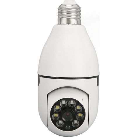 Caméra de sécurité ampoule 1080p sans fil panoramique à 360 degrés avec vision nocturne intelligente HD pour la maison (1/5)