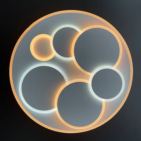 [GEBRAUCHT] B-Ware Fischer Honsel Deckenlampe Deckenleuchte Led Weiß Fernbedienung Metall Acrylglas