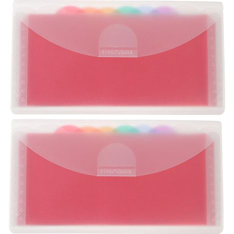 2 pièces Dossier Accordéon Extensible Compartiments Plastique Organiseur (1/5)