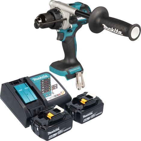 Taladro atornillador de impacto a batería Makita DHP 492 RG 18 V 141 Nm sin escobillas + 2 baterías de 6,0 Ah + cargador