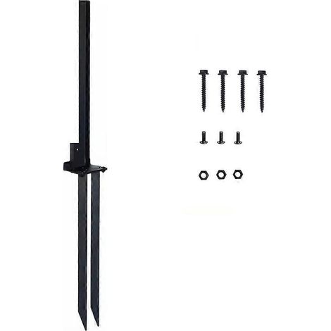 Kit de réparation pour poteaux de clôture en acier robustes – supports d'ancrage et piquet de sol pour fixer les poteaux de clôture en bois tordus/cassés - JBMEDIA (1/4)