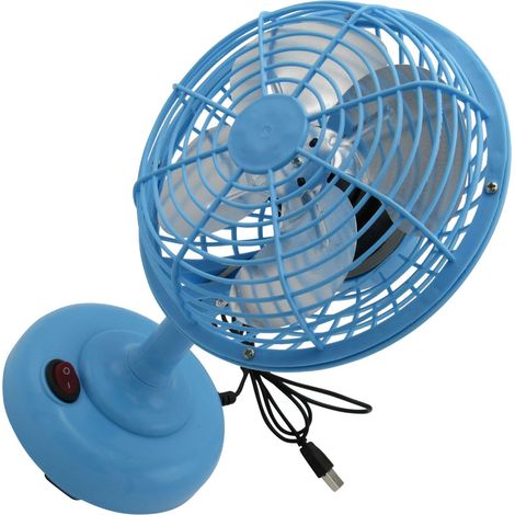 Mini USB Desktop Fan Blue (6 Inch Small Desk Table Cooling) (1/5)