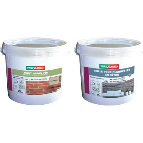 Pack PAREXLANKO - Feinkörnige Dichtung für steinfarbene Plättchen - 7,5kg - Kleber für graue Betonplättchen - 7,5kg